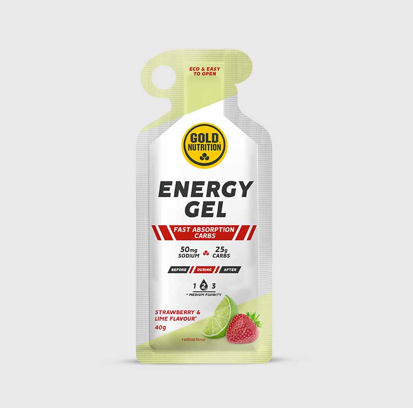 GoldNutrition energy gel packet of vitamins and supplements, with vibrant packaging and a dose of energy-boosting nutrients.