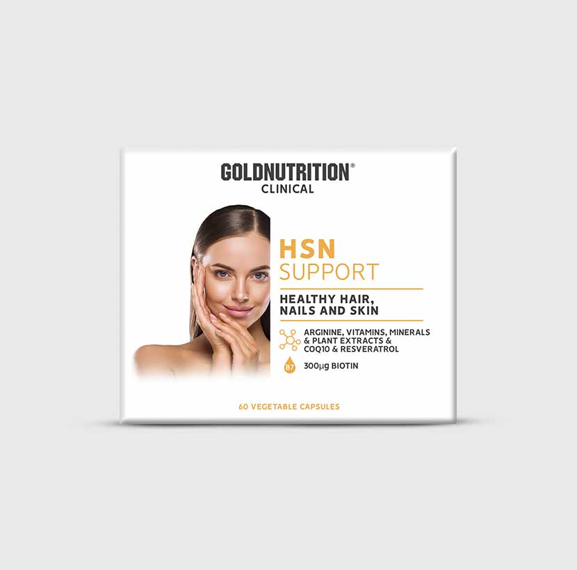 HSN Support GoldNutrition – Supplement for revitalizing hair, nails, and skin with essential nutrients.