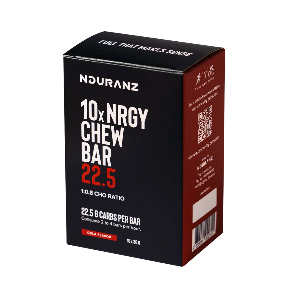 Nduranz Energy Chew Bar 22.5 with fruit and nut ingredients, packed with energy and convenient for active lifestyles.