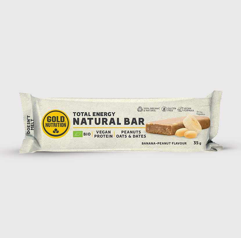 Banana-Peanut Natural Bar high in vegetable protein and fiber