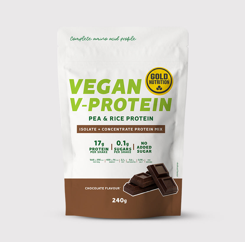 V-Protein shake made with pea and rice proteins, ideal for vegetarians and vegans