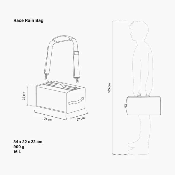 Scicon Essentials Cycling Kit Race Day Rain Bag with waterproof exterior and adjustable straps for cyclists.